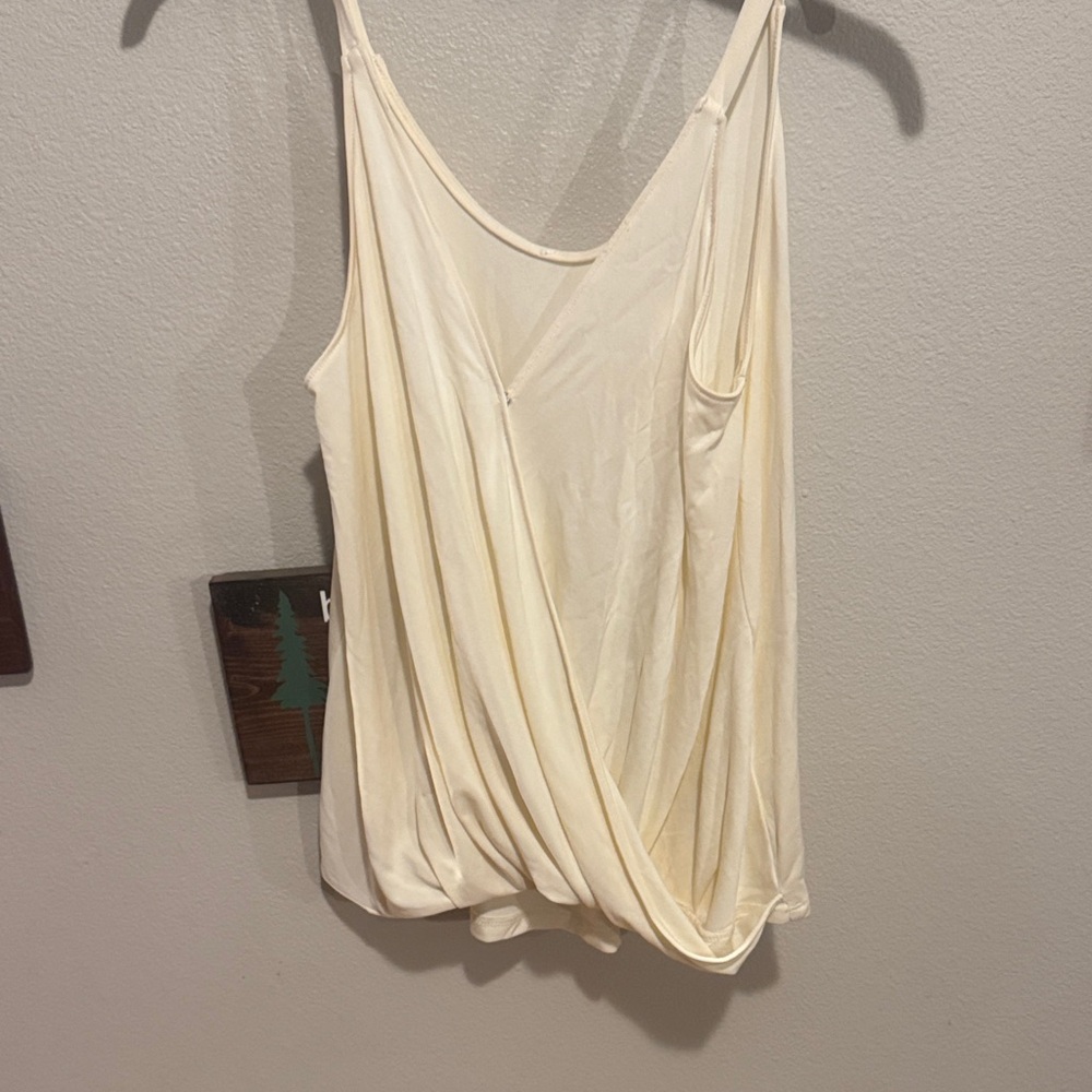 Elegant Cream Drape Women's Top